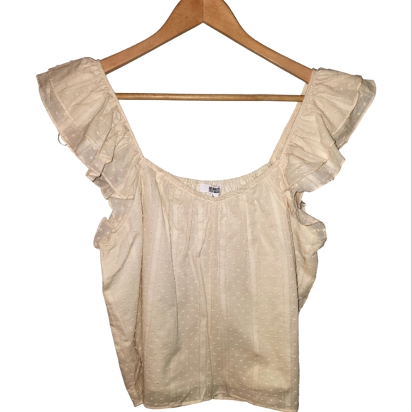 Cream Ruffle Sleeve Top - Picture 1 of 3